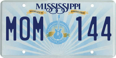 MS license plate MOM144