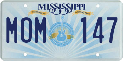 MS license plate MOM147