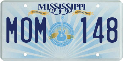 MS license plate MOM148