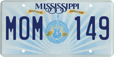 MS license plate MOM149