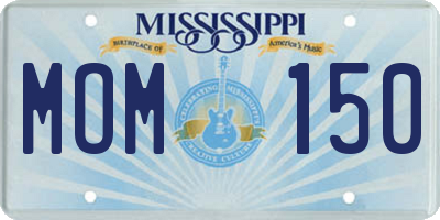 MS license plate MOM150