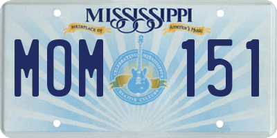 MS license plate MOM151
