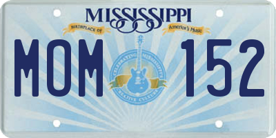 MS license plate MOM152