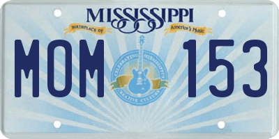 MS license plate MOM153
