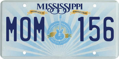 MS license plate MOM156