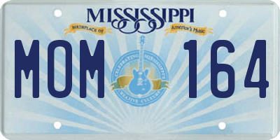 MS license plate MOM164