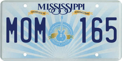 MS license plate MOM165