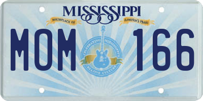 MS license plate MOM166