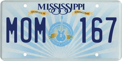 MS license plate MOM167