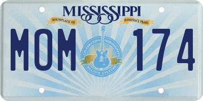 MS license plate MOM174