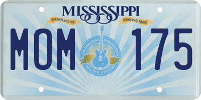 MS license plate MOM175