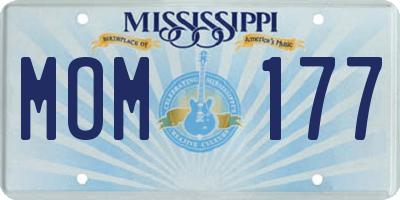 MS license plate MOM177
