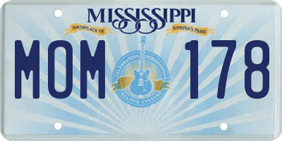MS license plate MOM178
