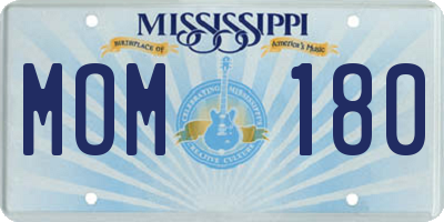 MS license plate MOM180