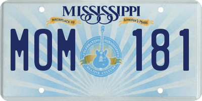 MS license plate MOM181