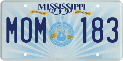 MS license plate MOM183