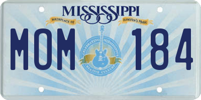 MS license plate MOM184