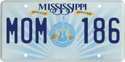 MS license plate MOM186