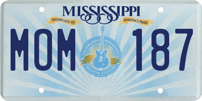MS license plate MOM187