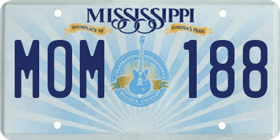 MS license plate MOM188