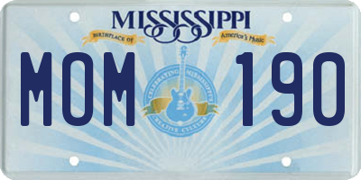 MS license plate MOM190