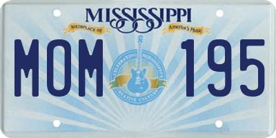 MS license plate MOM195