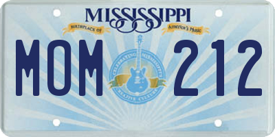 MS license plate MOM212