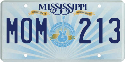 MS license plate MOM213