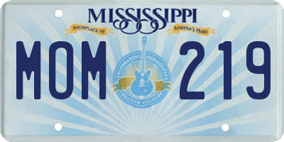MS license plate MOM219