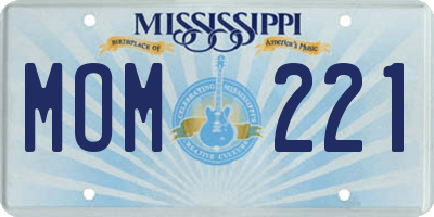 MS license plate MOM221