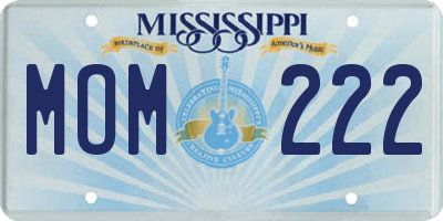 MS license plate MOM222