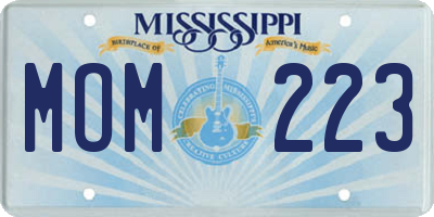 MS license plate MOM223