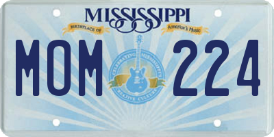 MS license plate MOM224