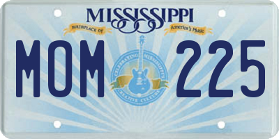 MS license plate MOM225
