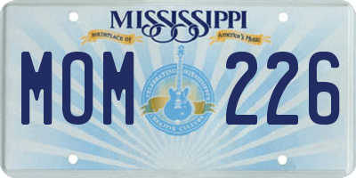 MS license plate MOM226