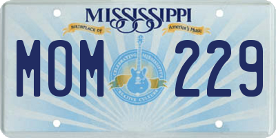 MS license plate MOM229