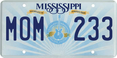 MS license plate MOM233