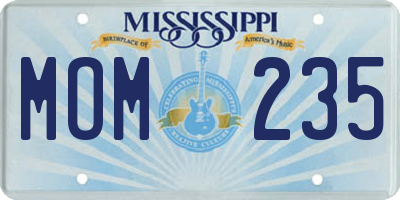 MS license plate MOM235