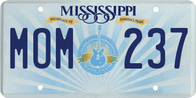 MS license plate MOM237