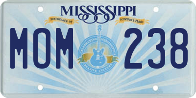 MS license plate MOM238