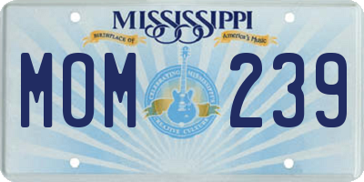MS license plate MOM239