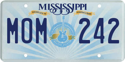 MS license plate MOM242