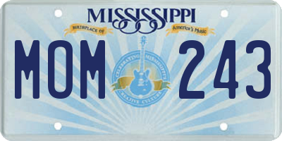 MS license plate MOM243