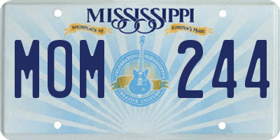 MS license plate MOM244