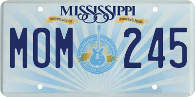 MS license plate MOM245