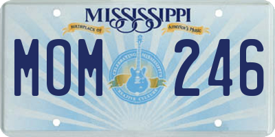 MS license plate MOM246