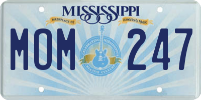 MS license plate MOM247