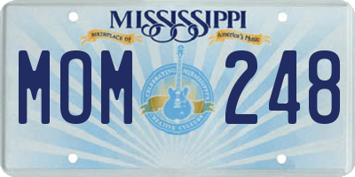 MS license plate MOM248