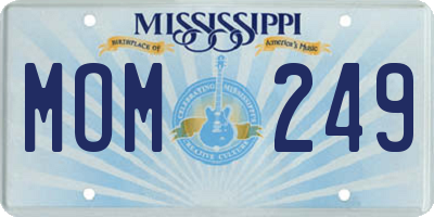 MS license plate MOM249