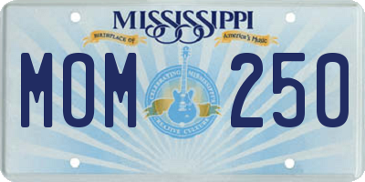 MS license plate MOM250